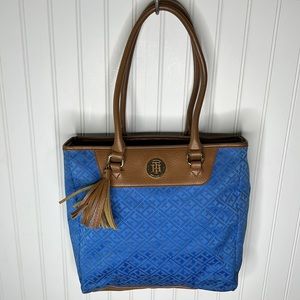 Tommy Hilfigger Blue Tassel Tote